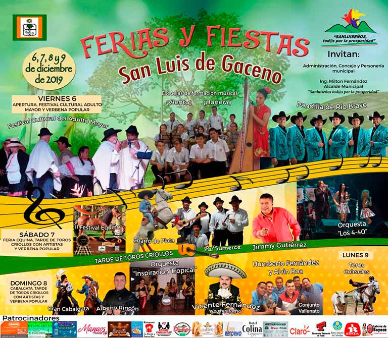 Ferias y Fiestas 2019 San Luis de Gaceno - 6 al 9 de diciembre 