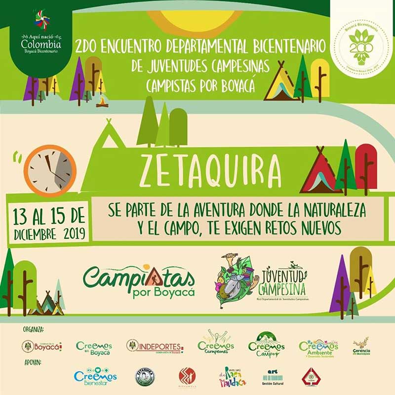 2do Encuentro Departamental Bicentenario de Juventudes Campesinas Campistas por Boyacá. Zetaquira, diciembre 13 al 15 de 2019 