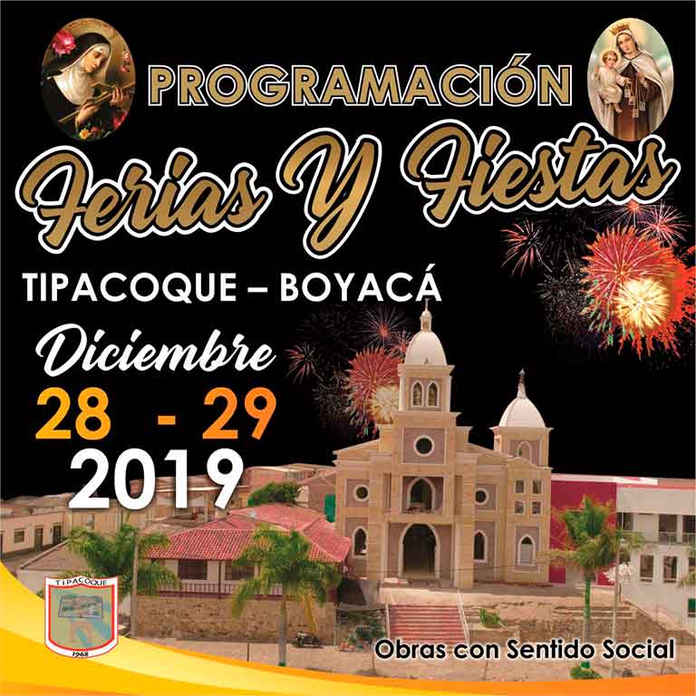 Ferias y Fiestas en Tipacoque, Boyacá. Diciembre 2019