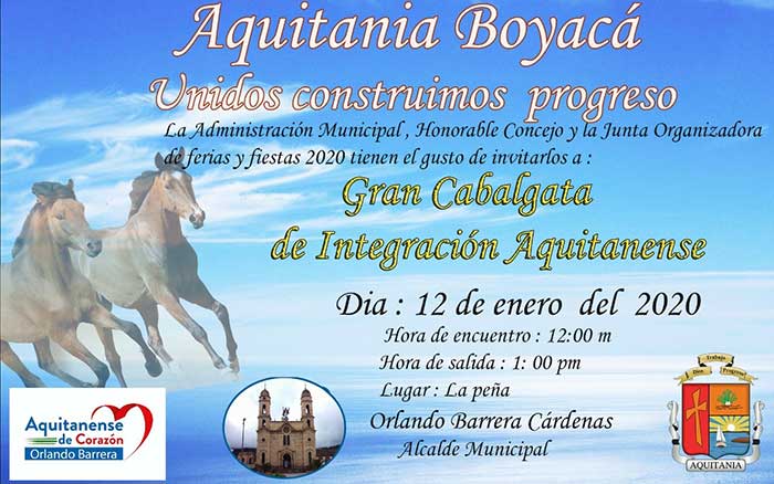 Gran Cabalgata de Integración Aquitanense. Aquitania, Boyacá, enero 2020