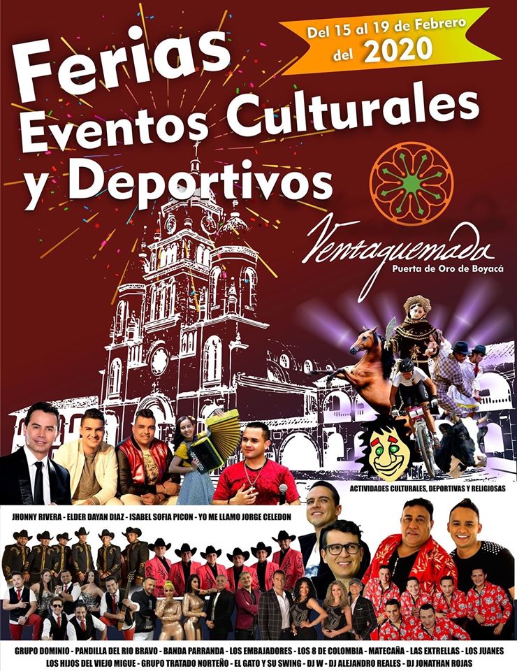 Ferias y Fiestas en Ventaquemada, Boyacá. Febrero 2020