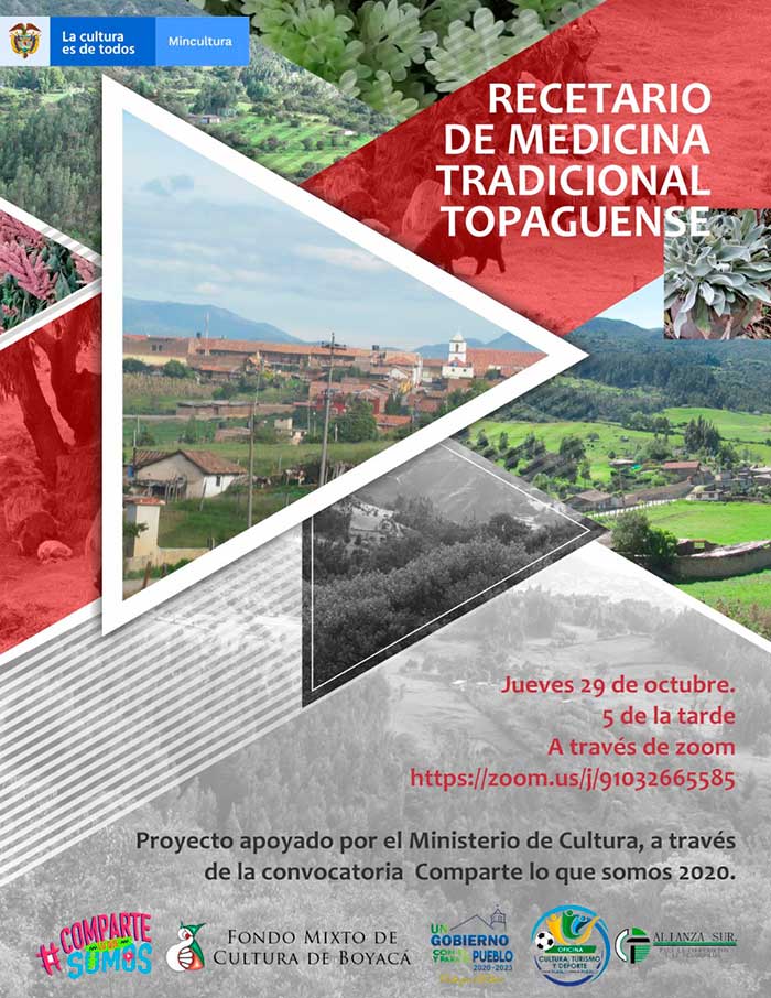 Recetario de Medicina Tradicional Topaguense. Tópaga, Boyacá. Jueves, octubre 29 de 2020