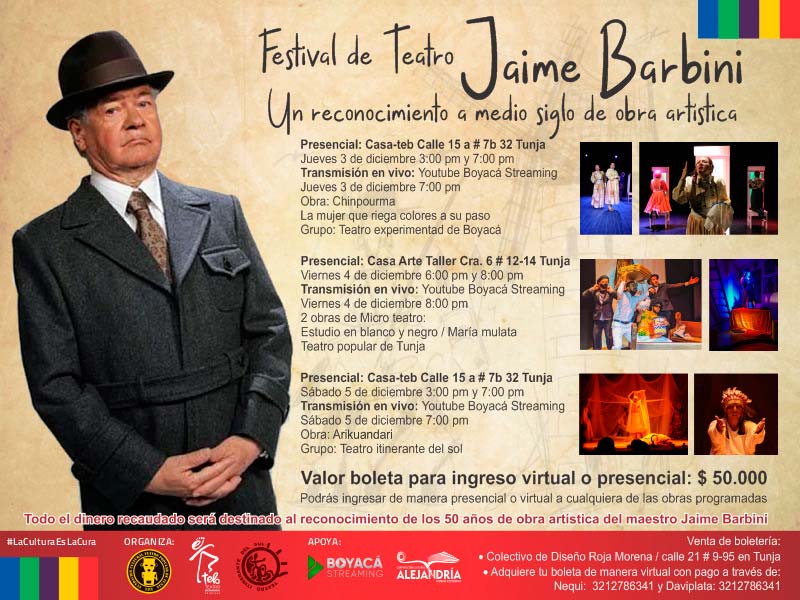 Festival de Teatro Jaime Barbini. Tunja, Boyacá, diciembre de 2020
