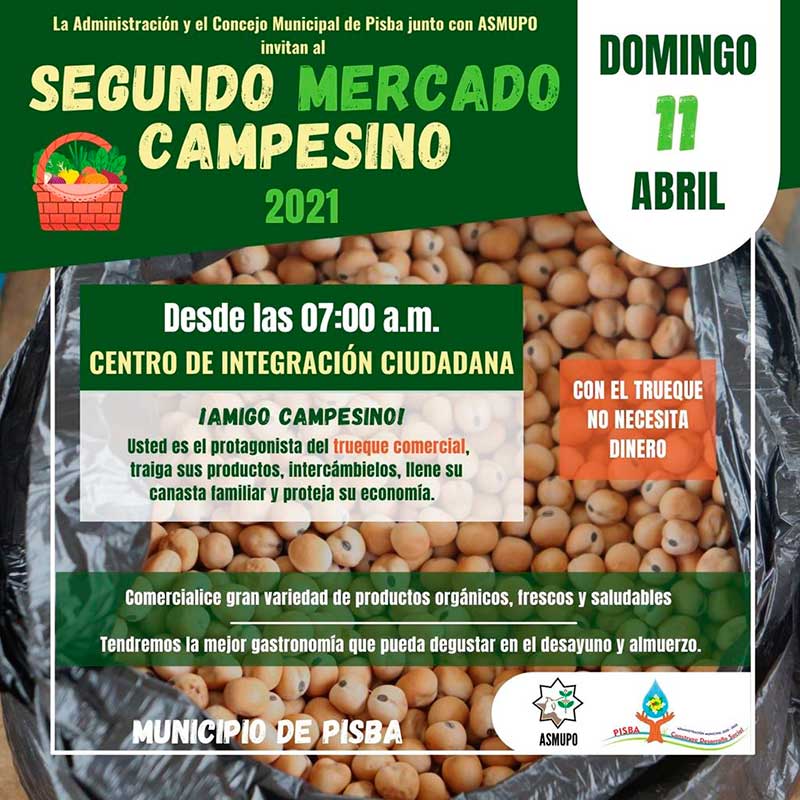 Segundo Mercado Campesino. Pisba, Boyacá, abril 11 de 2021