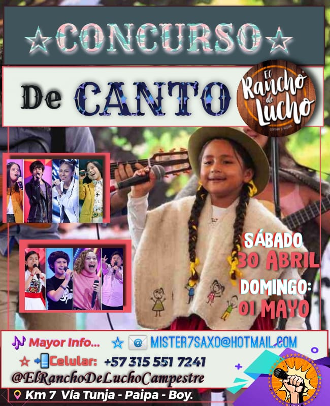 Concurso de Canto. Tunja, Boyaca. Abril 30, Mayo 1 de 2022