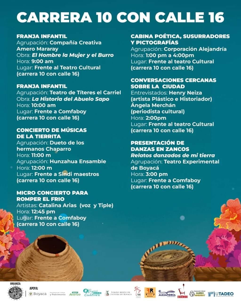 Festival a La Cuadra. Arte, cultura y conversaciones a cielo abierto, Tunja, octubre 28 de 2022