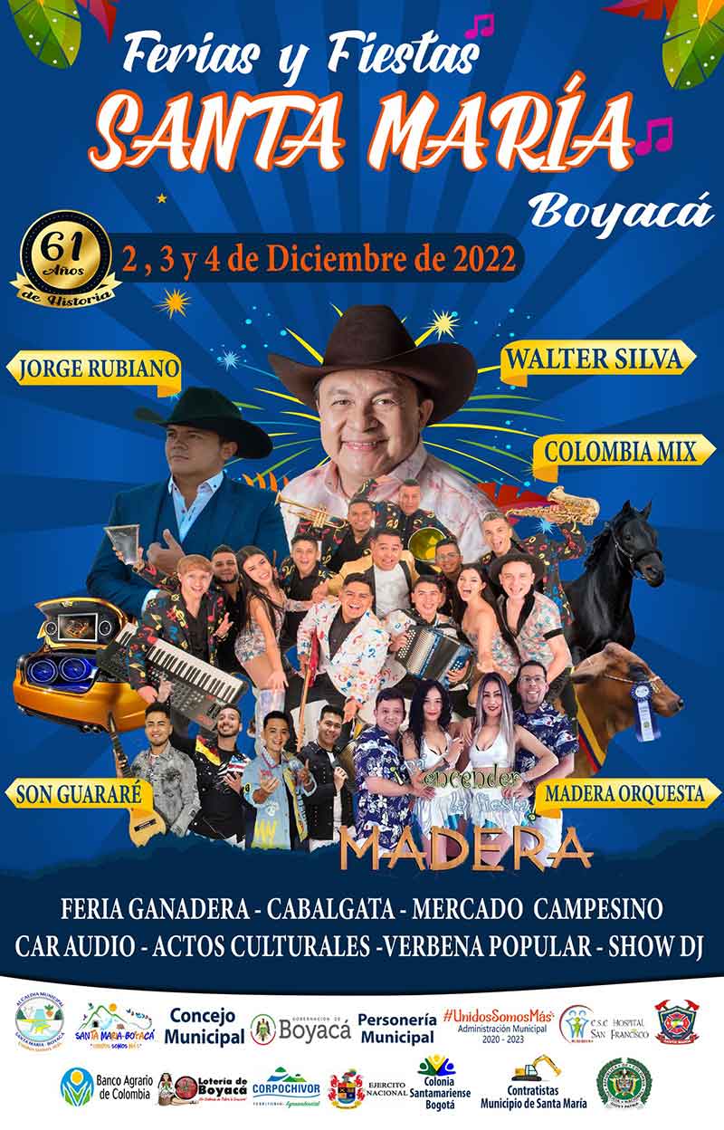 SANTA MARÍA: Ferias y Fiestas del 2 al 4 de diciembre de 2022