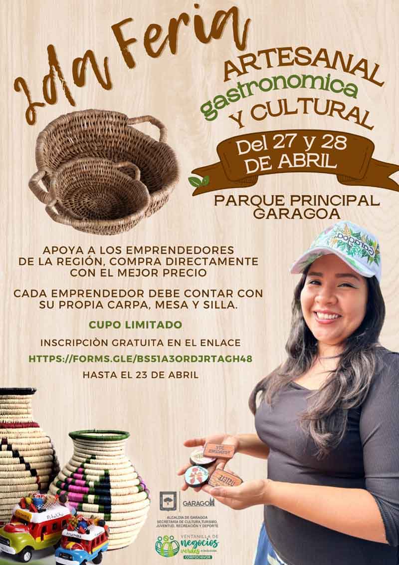 GARAGOA: 2a Feria Artesanal, Gastronómica y Cultural.
27 y 28 de abril